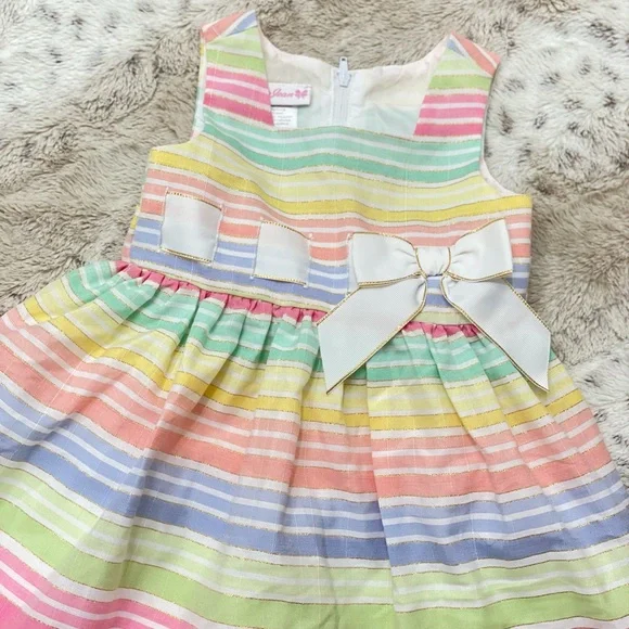 strapless open back dress Pastel Ombre Shimmer Bow Dress